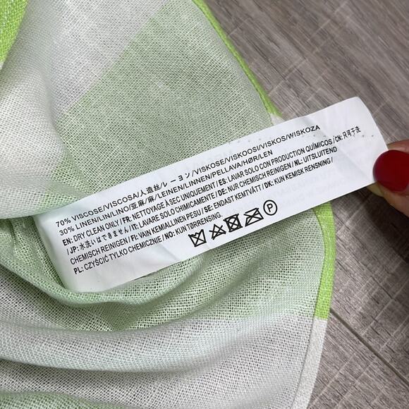 NWT MOON RIVER Green White Knot Front Striped Ruffle Crop Top Women’s - Picture 4 of 6